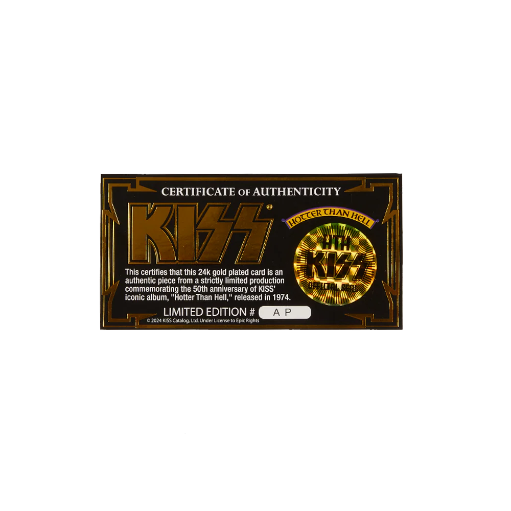 Hotter Than Hell 50th Commemorative Gold Plated Trading Card - Image 3